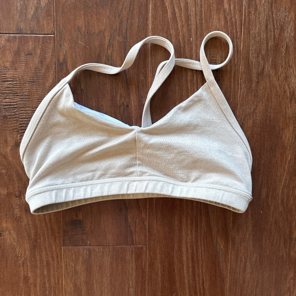 Beige fleo sports bra